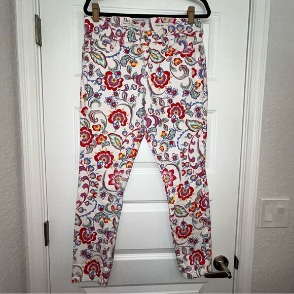 Pilcro and The Letterpress Anthropologie Floral Print Mid Rise Skinny Jeans - Picture 1 of 8